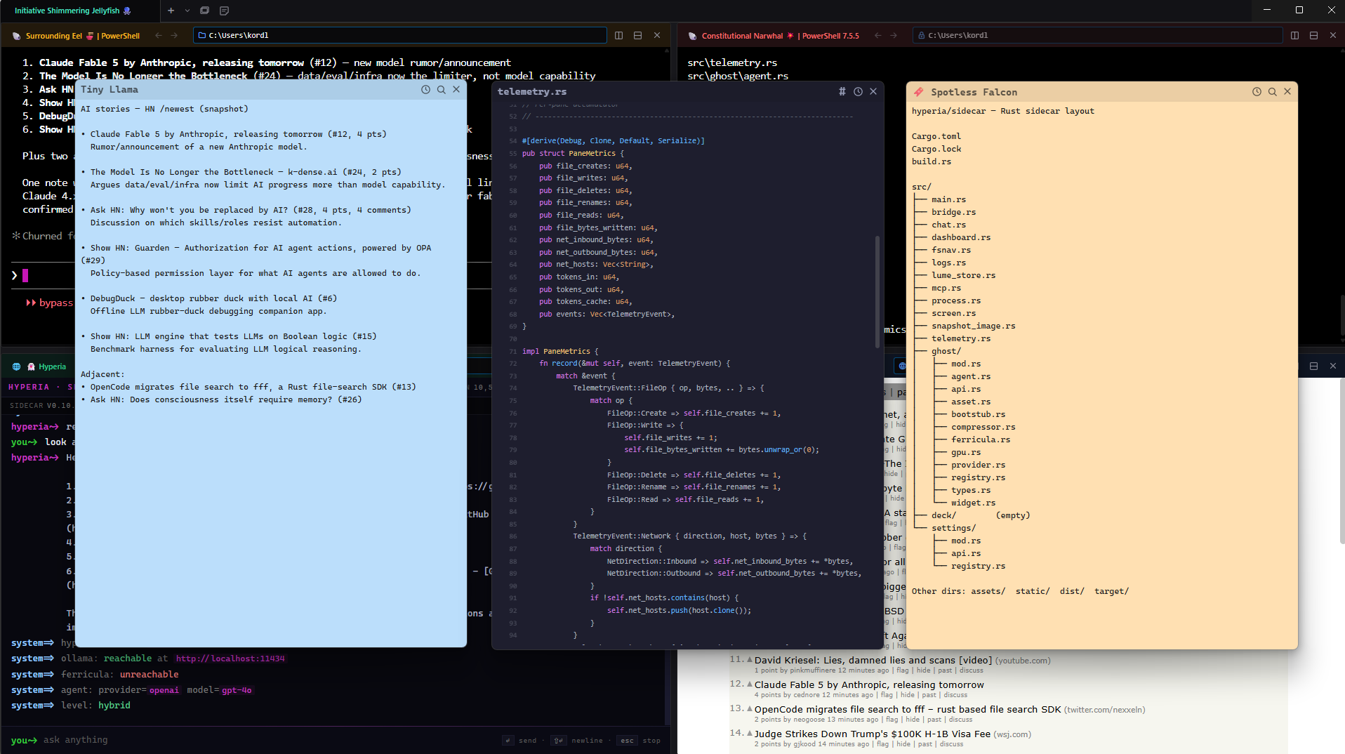 Hyperia — split panes and web pane